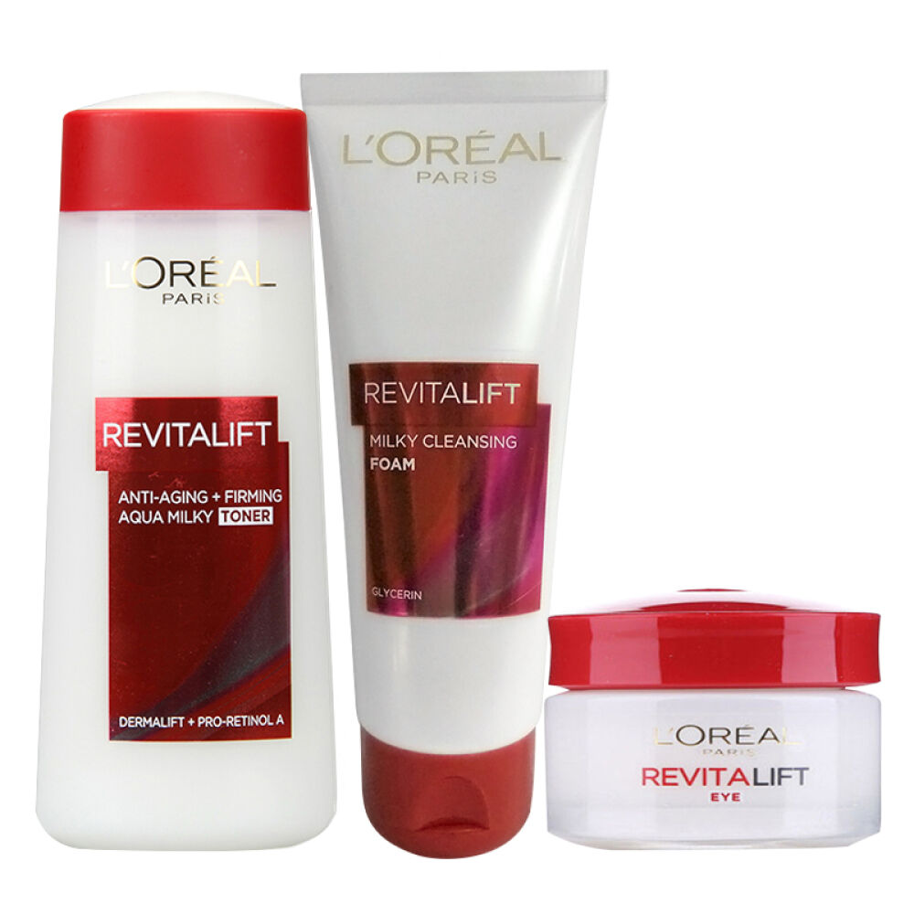 欧莱雅（LOREAL）女士复颜套装洗面奶125ml+柔肤水200ml+眼霜15ml