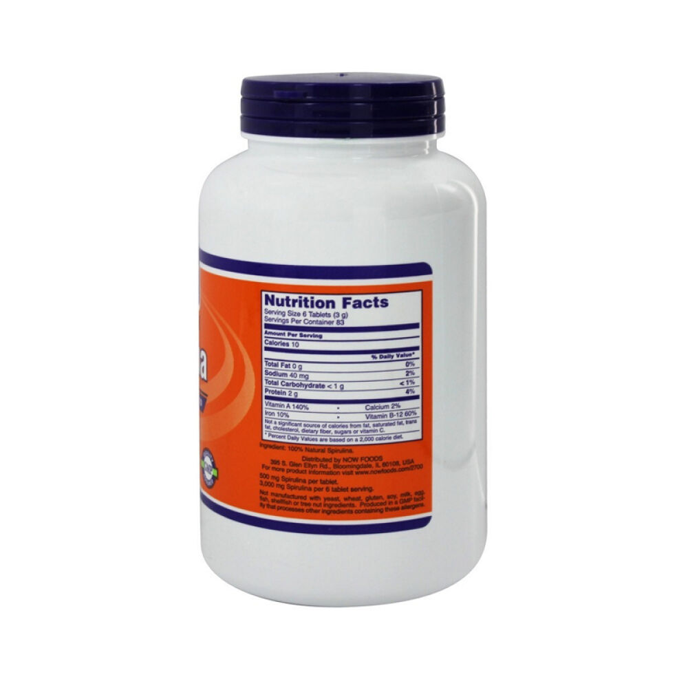 【美国正品直邮】NOWFoods诺奥抗氧化防衰老降血压降血脂螺旋藻片未定义500.00Tablets