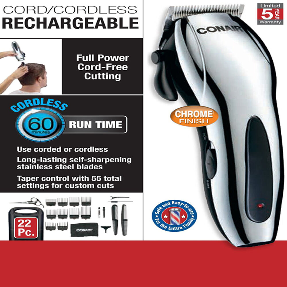 美国直邮美康雅conair理发器电推剪成人儿童双用充电22件理发套装