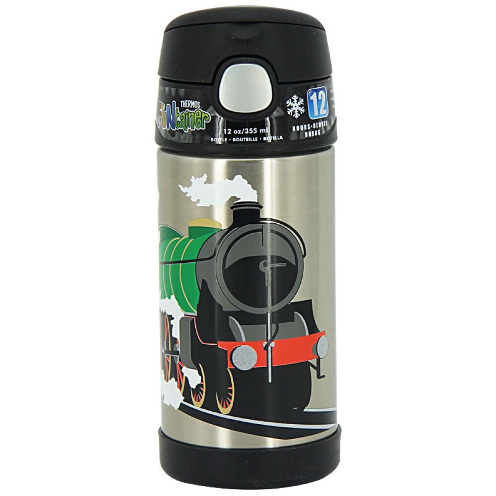 膳魔师thermos儿童保温杯吸管杯宝宝婴儿水壶小学生水杯355ml31-黑色-16火车机车355ml
