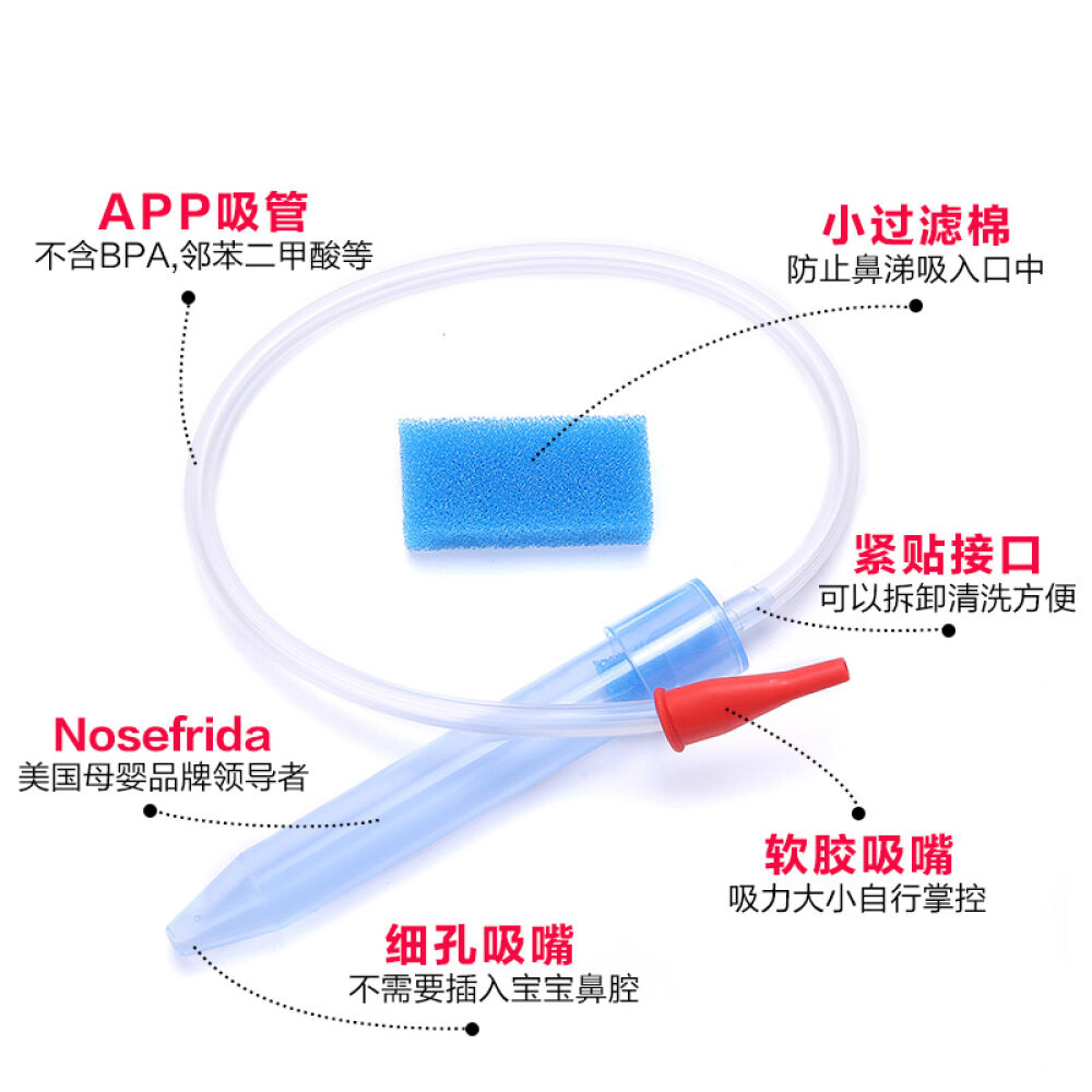 美国nosefrida口吸式吸鼻器婴幼儿新生儿童宝宝吸鼻屎鼻塞器吸鼻器