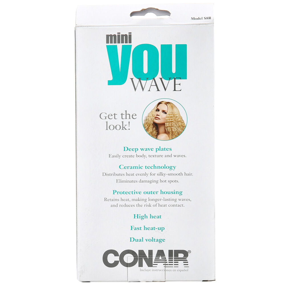 美国直邮美康雅Conair迷你陶瓷卷发器大小卷波浪电发夹