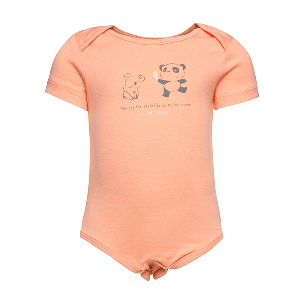 TOMTAILOR2016新款印花棱纹紧身女宝宝连体衣裤欧美可爱婴儿服珊瑚色92