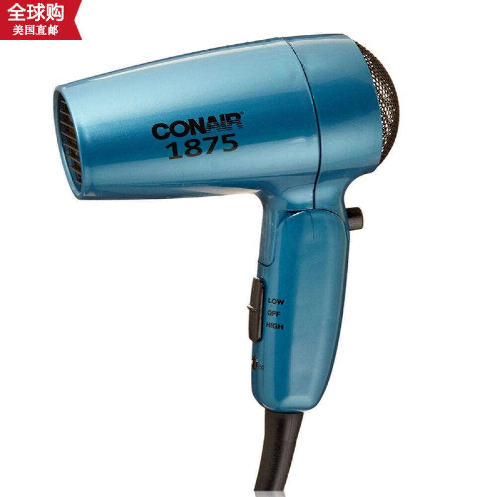 美国直邮Conair美康雅便携式全球通用电压负离子吹风机蓝色1875W 美国直邮Conair美康雅便携式全球通用电压负离子吹风机蓝色1875W