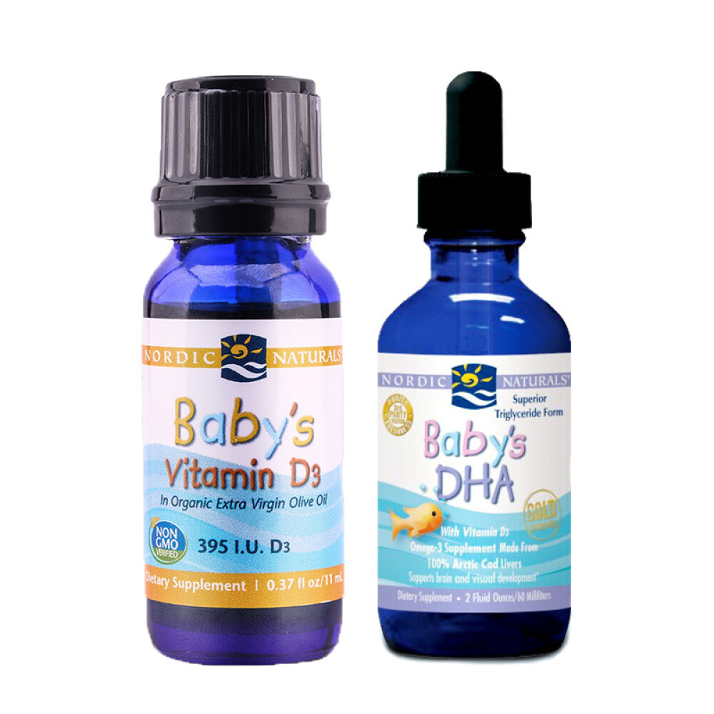 【全球购】NordicNaturals挪威小鱼婴儿DHA滴剂VD滴剂婴儿鱼油宝宝鱼油维生素+小鱼