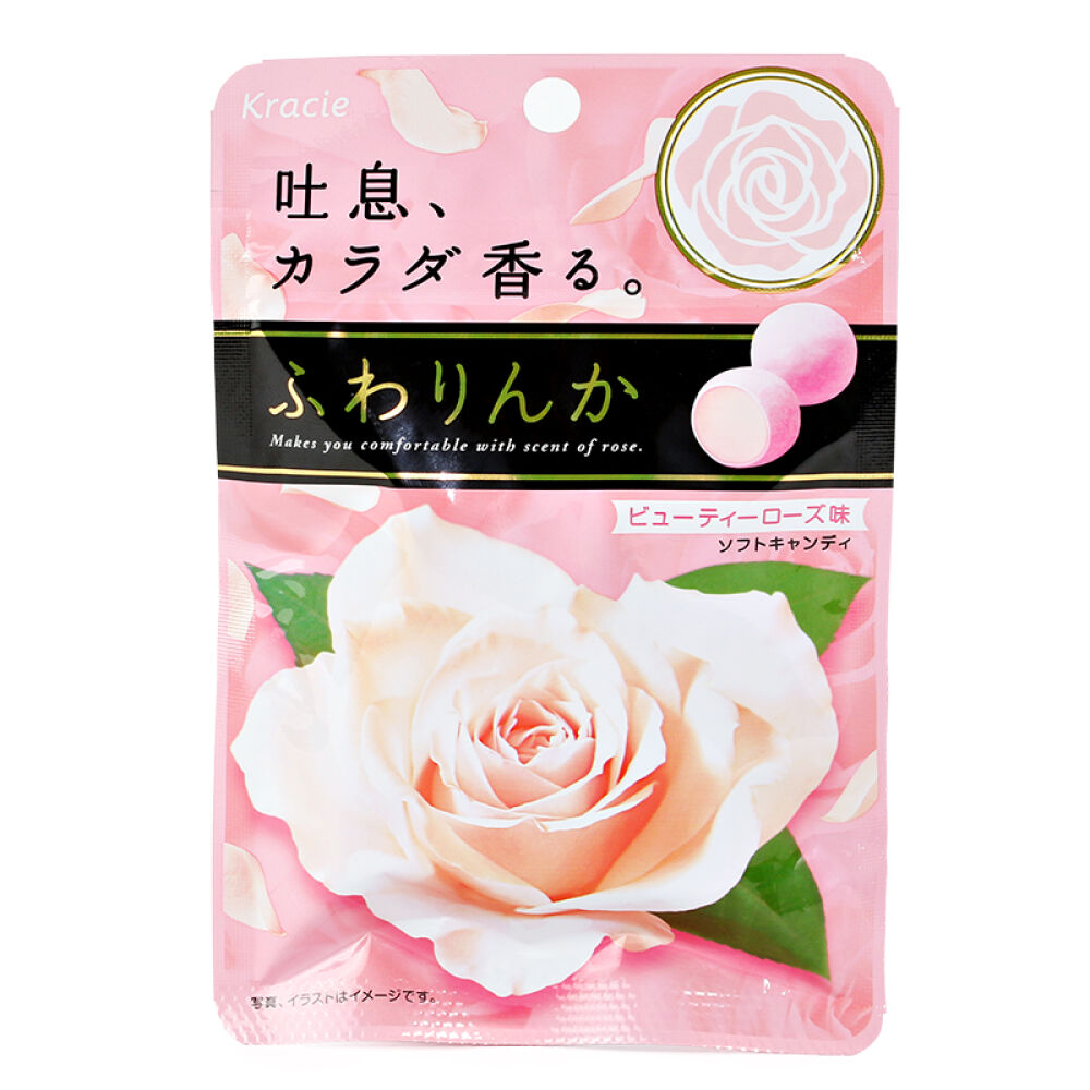 日本Kracie嘉娜宝香体糖玫瑰花香软糖清新口气进口零食玫瑰水蜜桃随机发32g*1袋