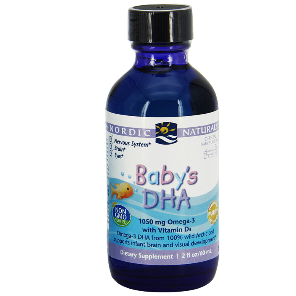 挪威小鱼NordicNaturals婴幼儿鱼肝油DHA鳕鱼鱼油60ml