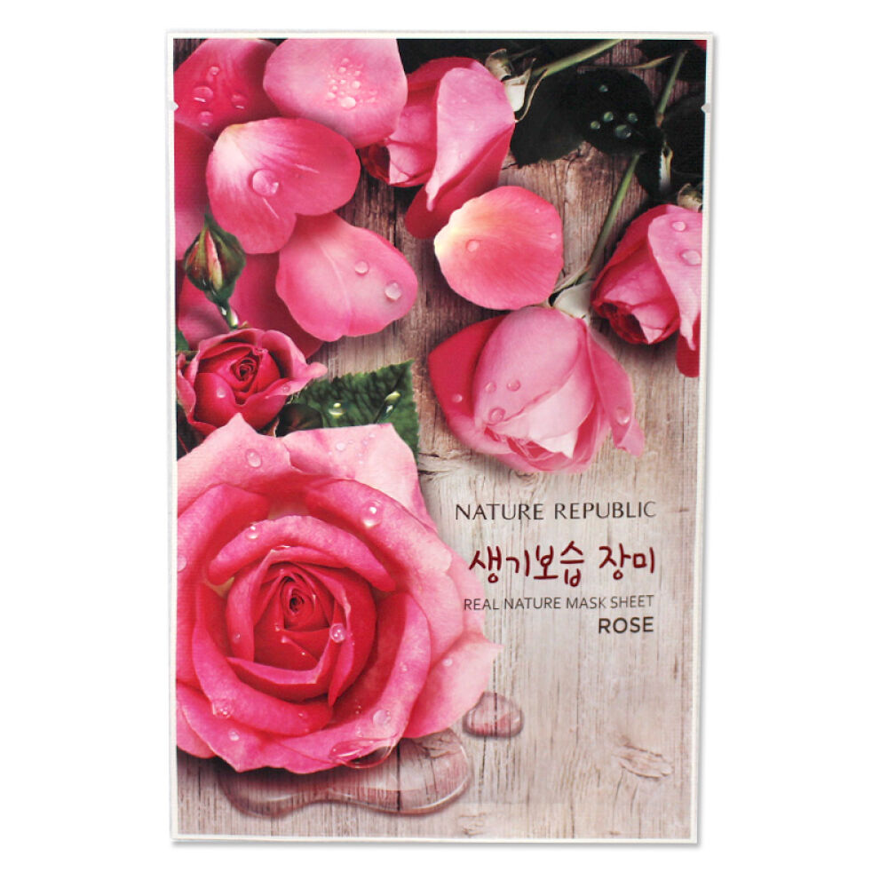 自然乐园（NATUREREPUBLIC）精粹自然清新保湿补水清爽面膜贴10片/袋玫瑰