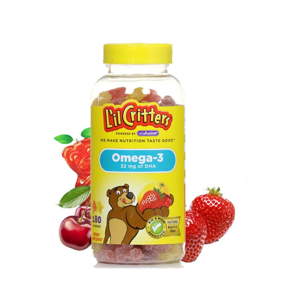 【全球购】美国进口lilcritters小熊软糖多重复合维生素软糖含dha