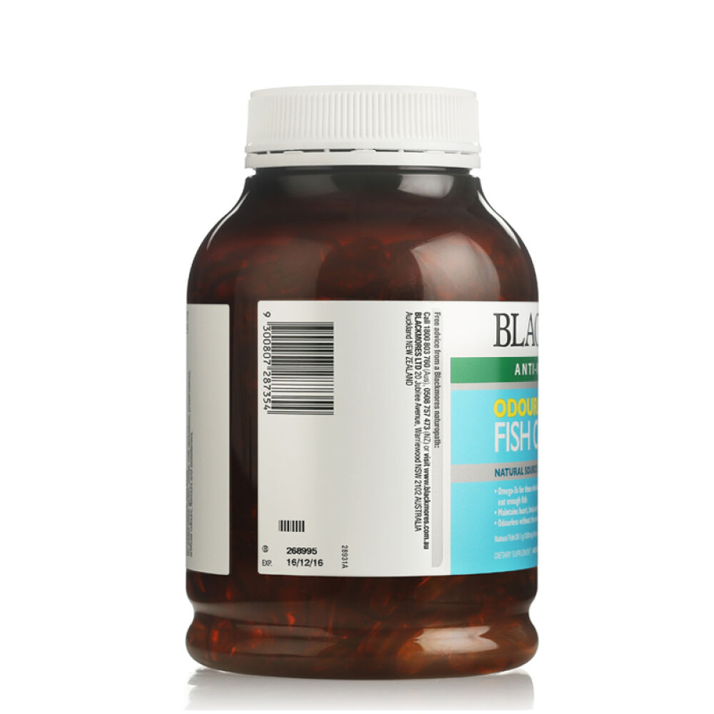 鱼油Blackmores澳佳宝深海鱼油软胶囊无腥味降血压降血脂调节三高澳洲原装进口400粒