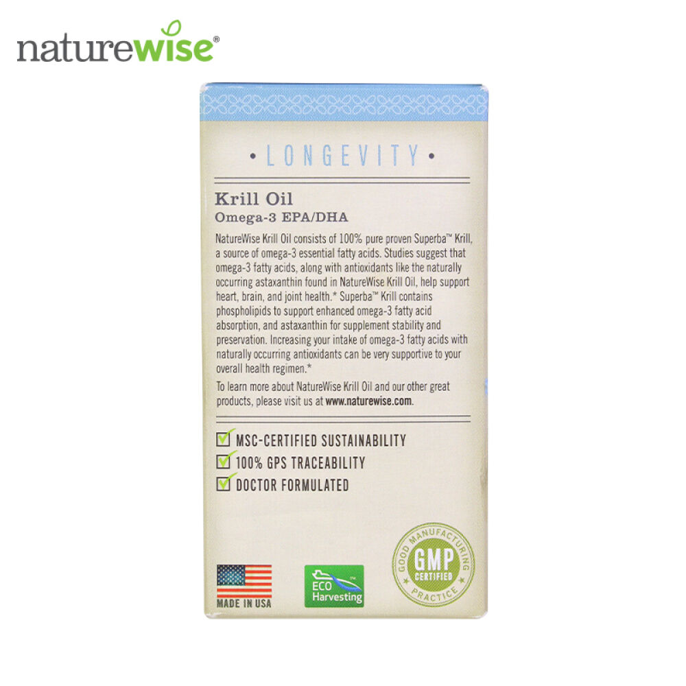 naturewise磷虾油软胶囊120粒美国原装进口