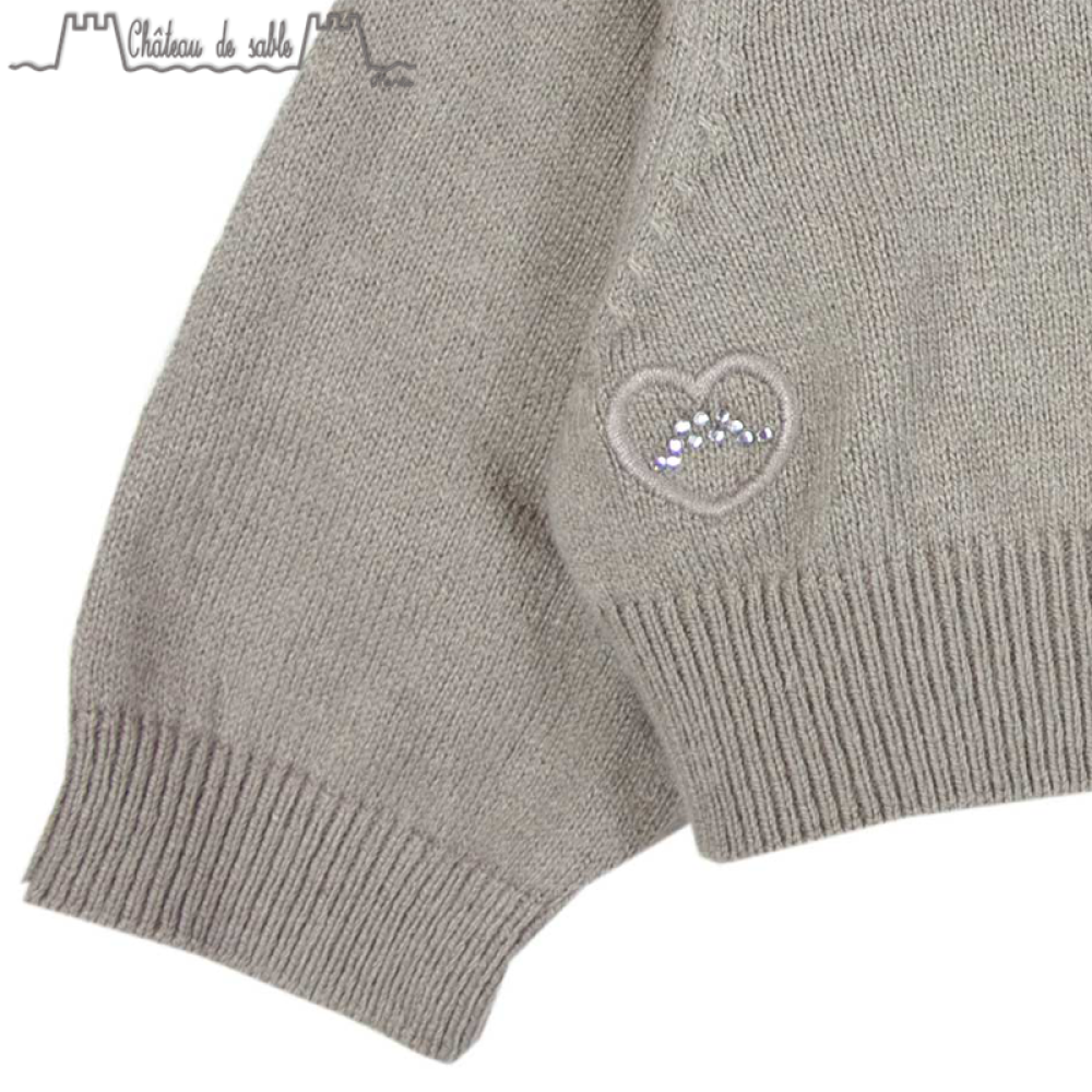 ChateauDeSableAMELIE女童毛衣儿童针织开衫毛线衣#080卡其色12M