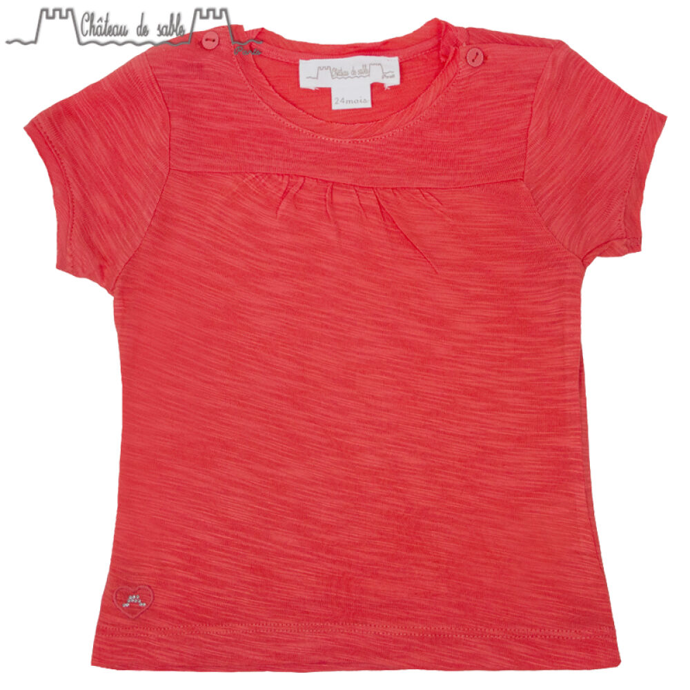 ChateauDeSableLOUISE女童T桖衫夏装短袖春夏薄款#100喜庆色08Y