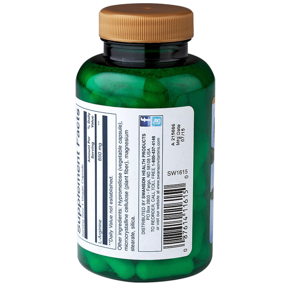 斯旺森Swanson天然L-精氨酸胶囊粉男士备孕营养一氧化氮缓解疲劳美国原装进口