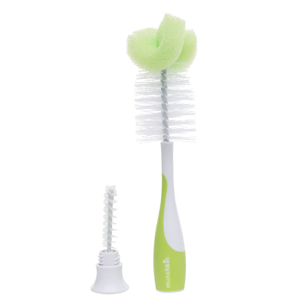 【全球购】【香港直邮】美国进口MUNCHKIN麦肯齐二合一奶嘴奶瓶刷适用宽口或标准口径奶