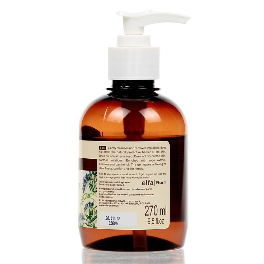 波兰原装进口GreenPharmacy草本洁面啫喱洗面奶男女适用270ml鼠尾草洁颜露