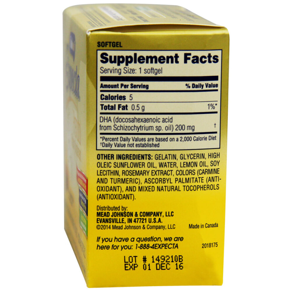 美赞臣Enfamil孕妇DHA胶囊脑黄金海藻油+综合维生素铁美国原装叶酸1盒