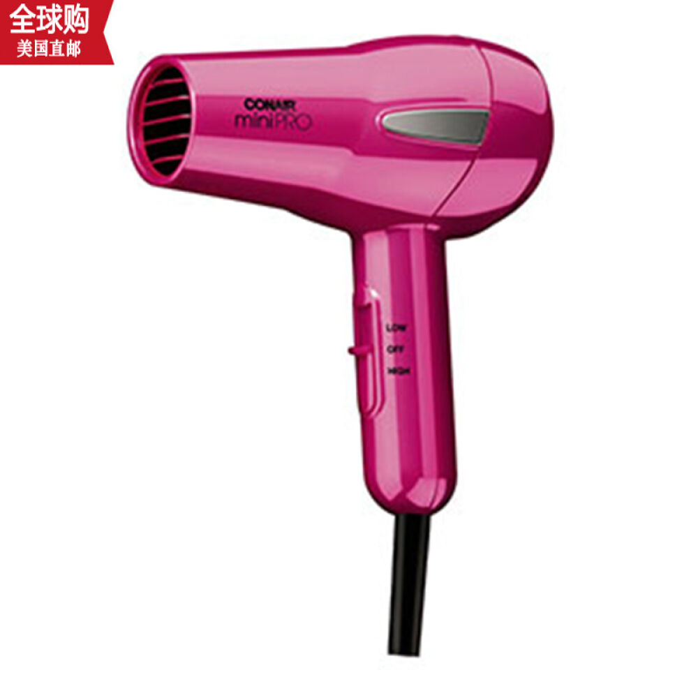 美国直邮Conair美康雅便携式全球通用电压负离子吹风机粉色1200W 美国直邮Conair美康雅便携式全球通用电压负离子吹风机粉色1200W