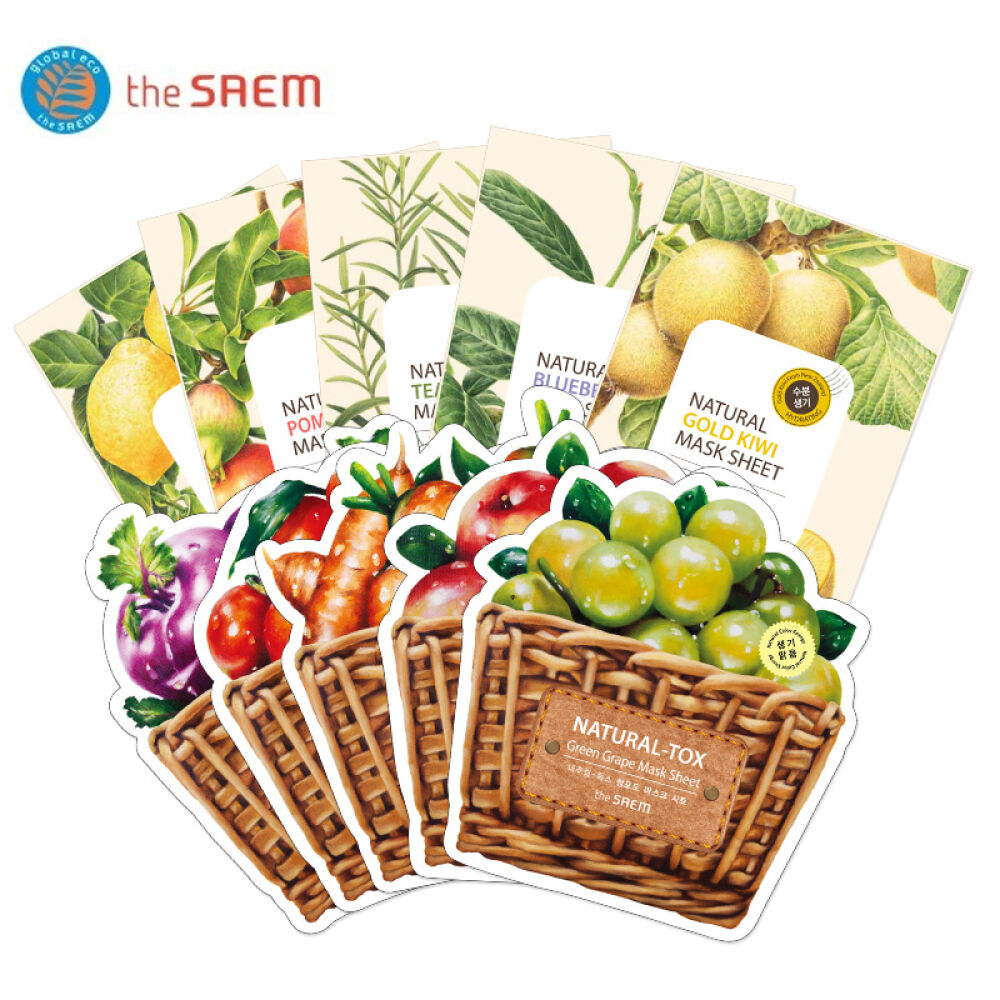 theSAEM/得鲜自然温和面膜贴系列10款补水保湿水果植物面膜胡萝卜