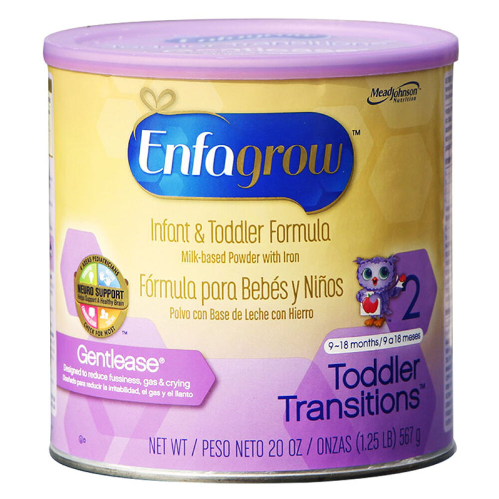 美国进口美赞臣Enfagrow2段防胀气宝宝二段部分半水解奶粉567克1罐