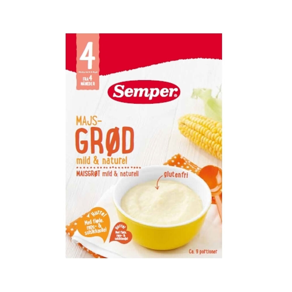 丹麦直邮进口森宝Semper婴儿米粉宝宝辅食米糊玉米米粉4个月以上