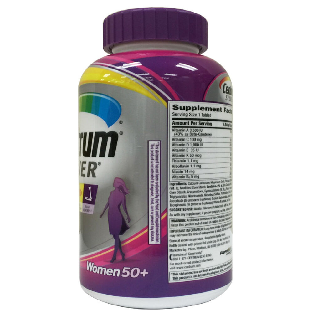 【美国直邮】Centrum善存银片维生素中老年人多种复合维生素片矿物质中老年女性(250粒*2瓶)