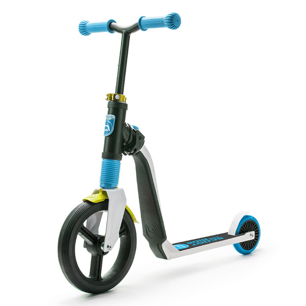 scootride儿童滑板车骑滑二合一平衡车两二轮代步奥地利_滑威骑士蓝黄色