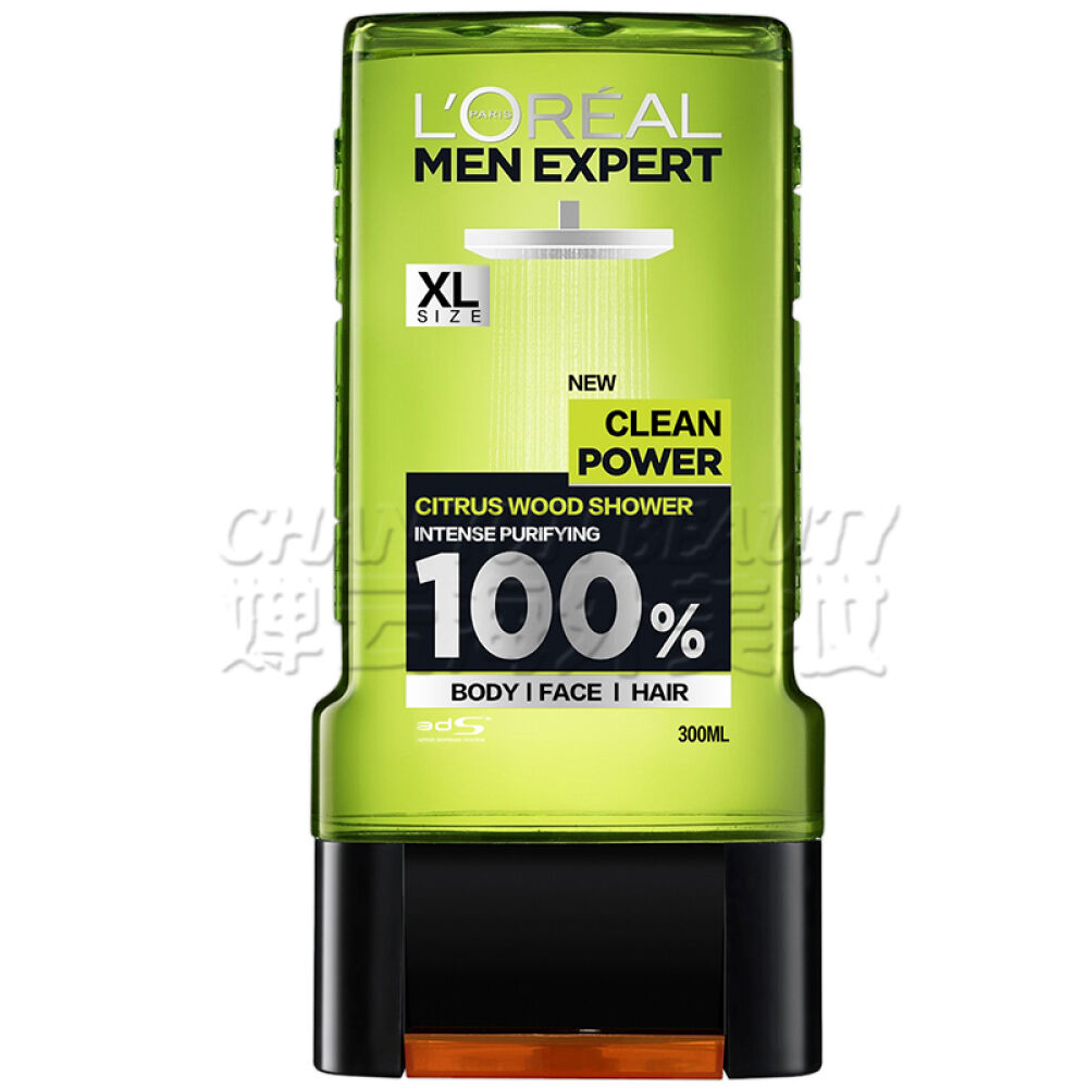【港版】欧莱雅（L'OREAL）男士5重功效去屑洗发水3效合一清爽控油洗发水沐浴露300ml2550