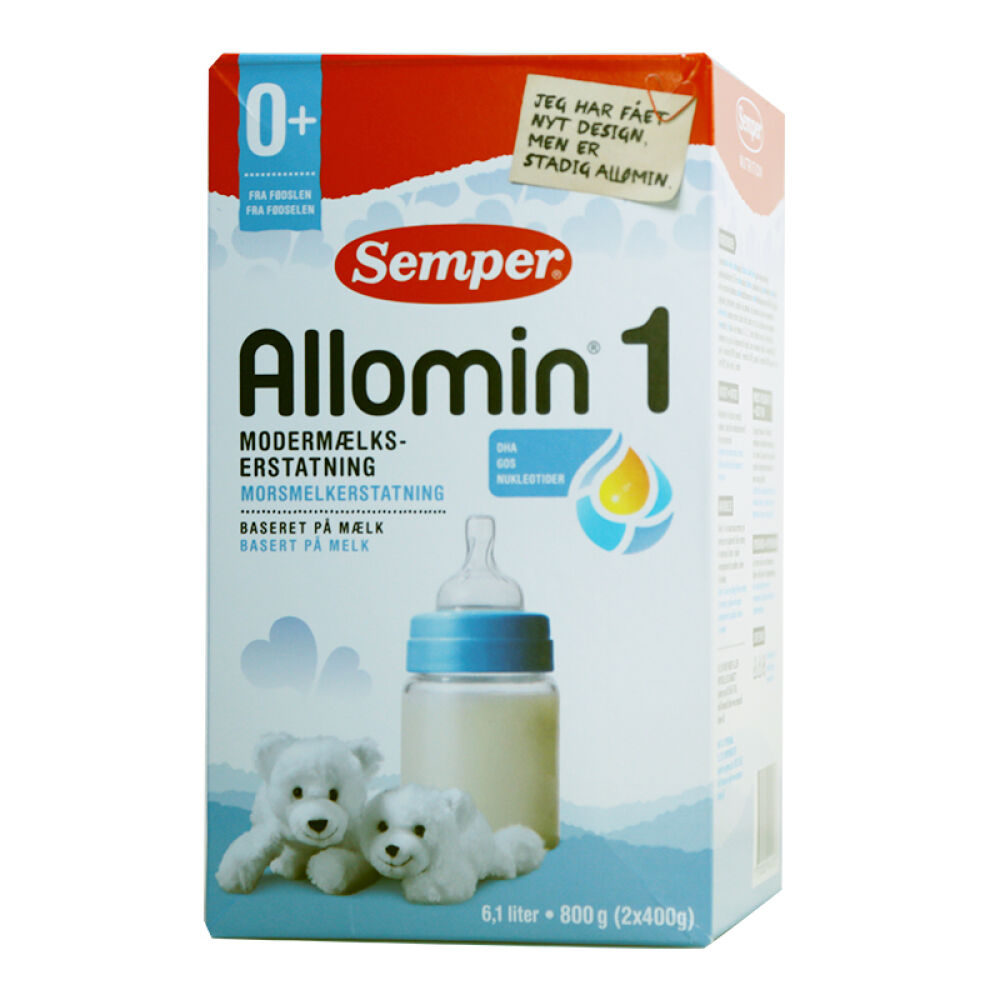 丹麦进口森宝SemperAllomin婴儿奶粉1段0-6个月加强型森宝1段2盒