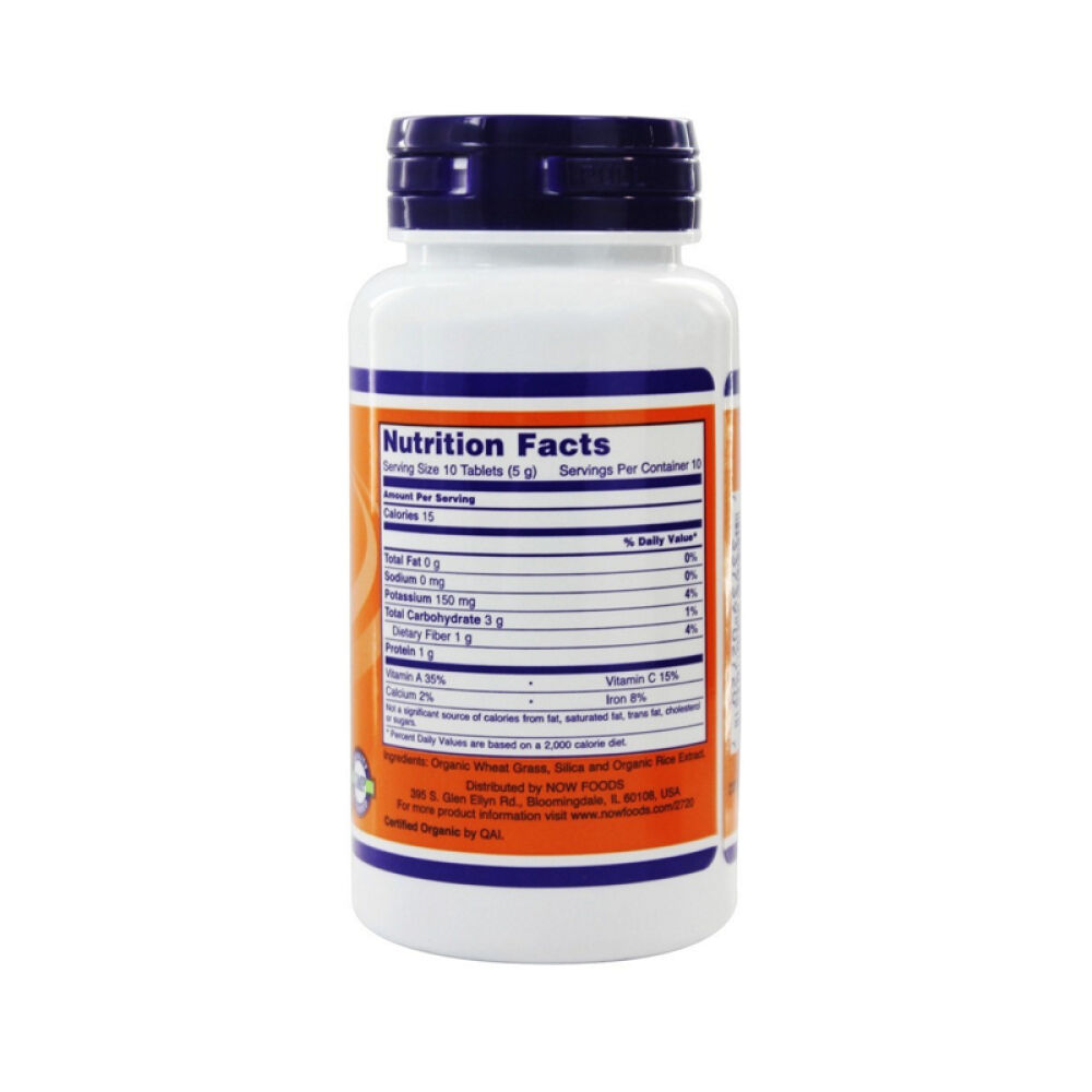 【美国正品直邮】NOWFoods诺奥为人体提供丰富的营养有机小麦草片未定义100片