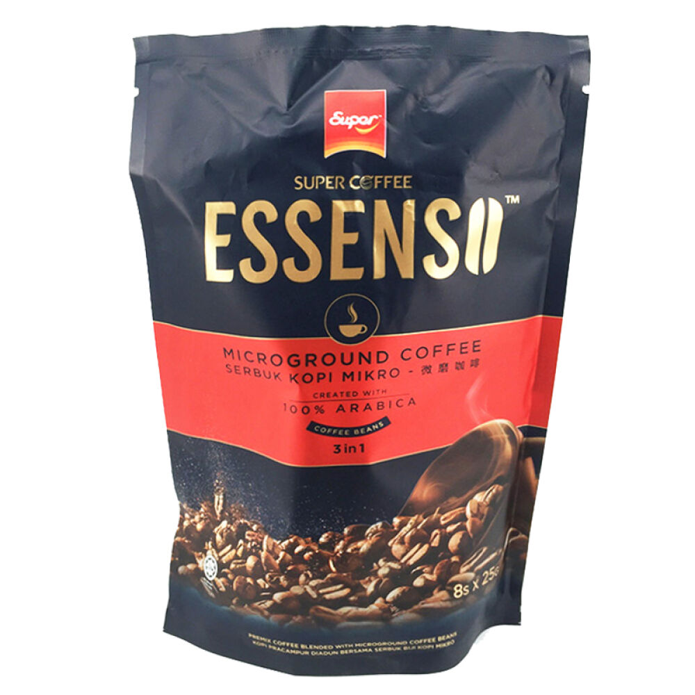 【马来西亚进口】超级艾昇斯Essenso微磨阿拉比卡3合1速溶咖啡（200gx5袋）