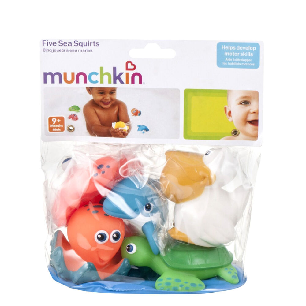 美国Munchkin麦肯齐海洋小动物洗澡喷水玩具5件套