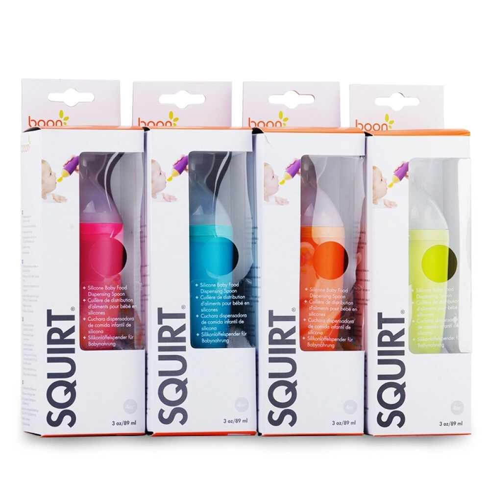 美国潮牌Boon儿童餐具吸盘碗宝宝可弯角训练叉勺婴儿碗勺子喂养勺蓝