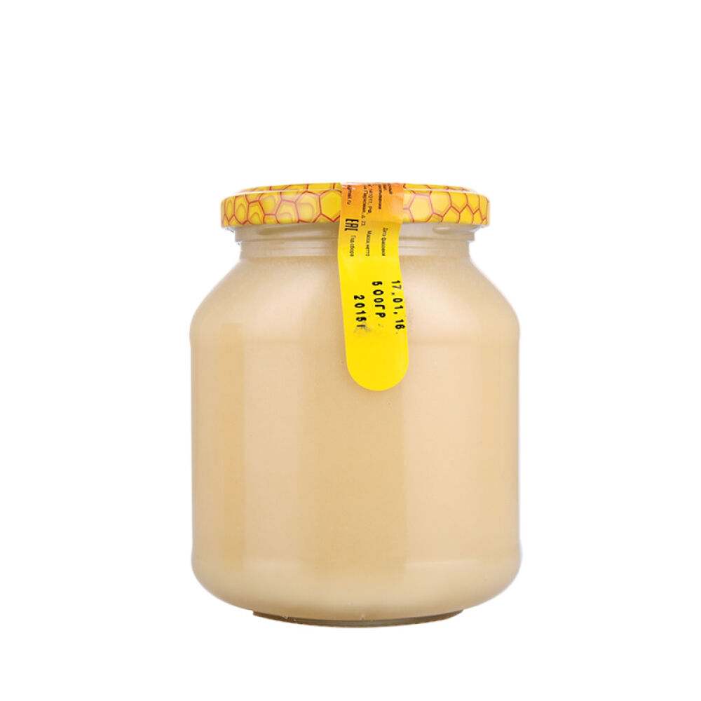 俄罗斯原装进口蜂蜜蜂蜜晚宴天然野生椴树蜜洋槐蜜百花蜜500g椴树雪蜜500g玻璃瓶(0618)