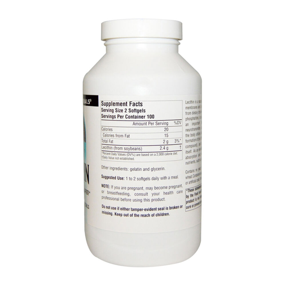 SourceNaturals大豆卵磷脂胶囊颗粒鱼油磷脂美国原装进口降血糖200粒