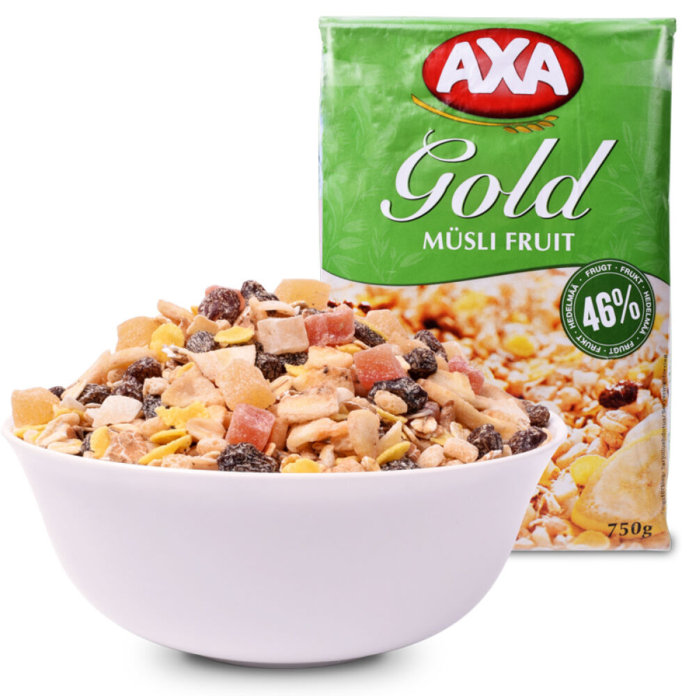 瑞典AXA低糖低脂皇室麦片46%水果浆果营养果蔬燕麦谷物早餐代餐燕麦片750g1袋
