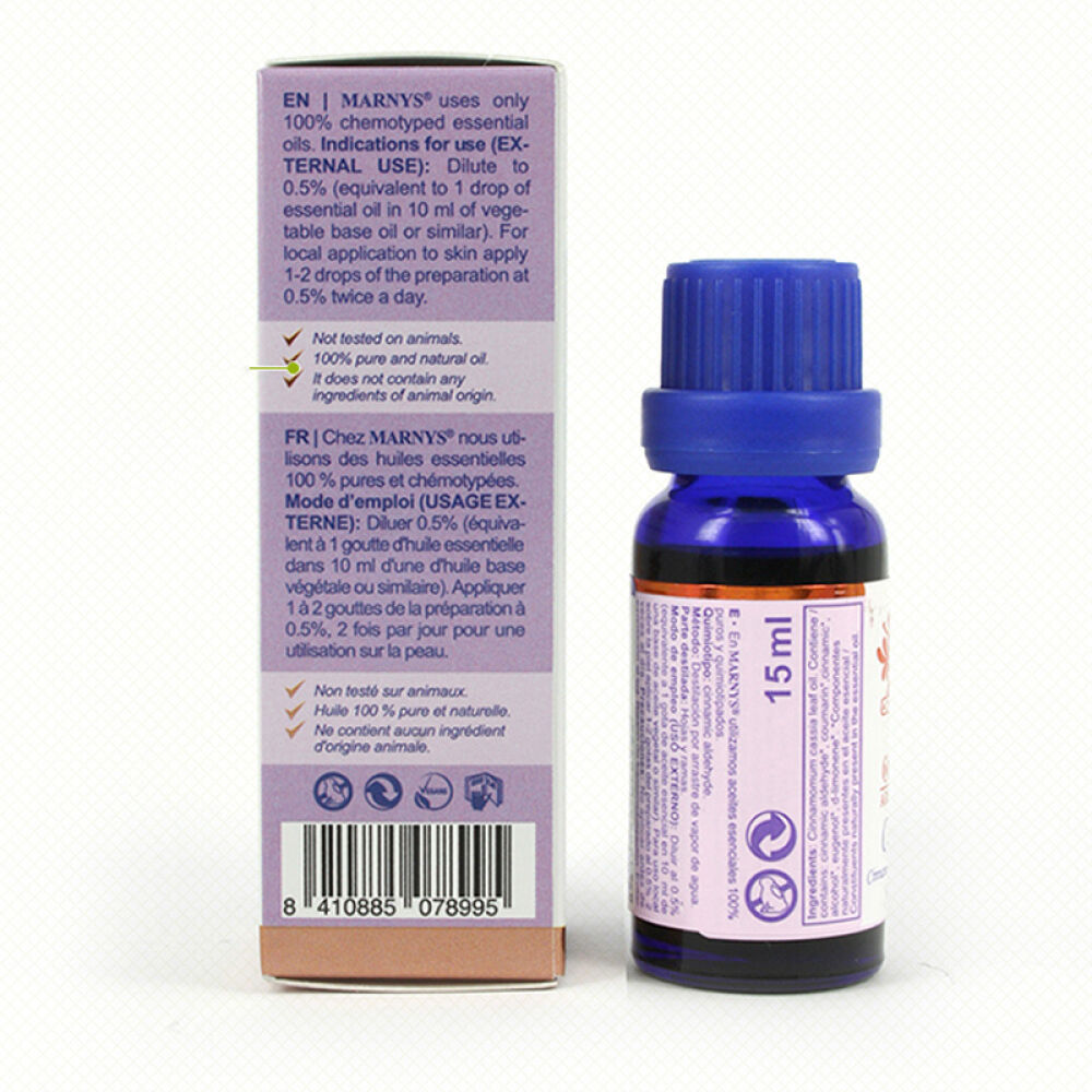 西班牙进口MARNYS肉桂叶精油改善血液循环紧致肌肤舒缓情绪月经量少调节肠胃15ml