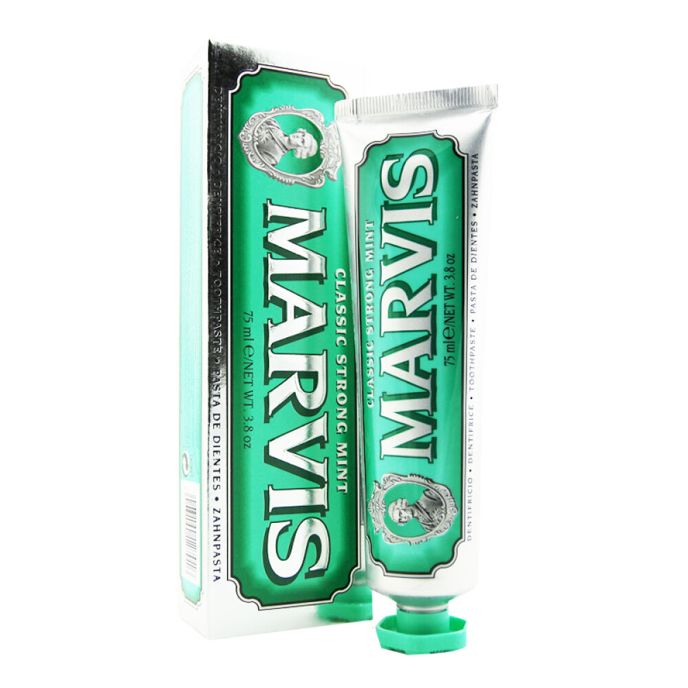 意大利MARVIS玛尔斯牙膏牙膏中的爱马仕75ml口腔清新口气多种味道绿色经典薄荷
