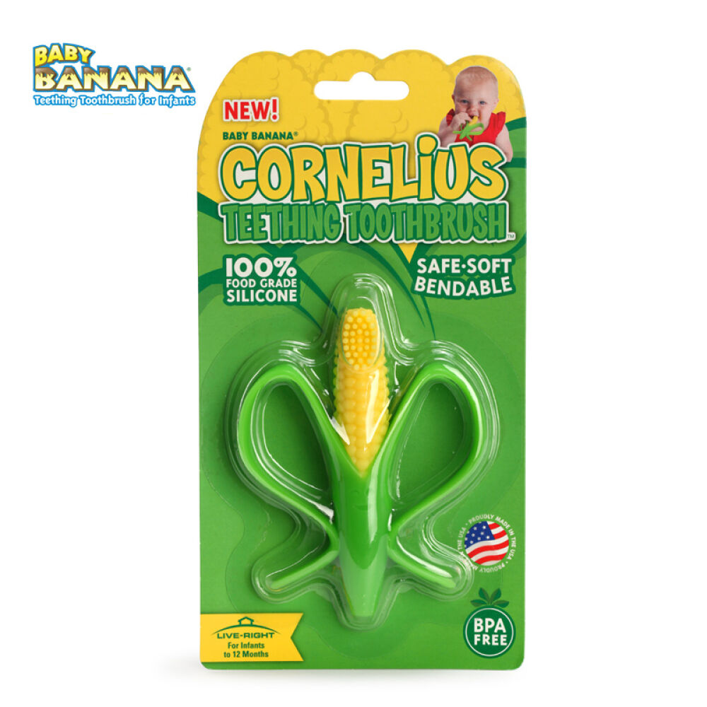 【全球购】加拿大直邮babybanana香蕉宝宝婴儿牙胶宝宝磨牙棒咬咬胶日常护理玉米3m+