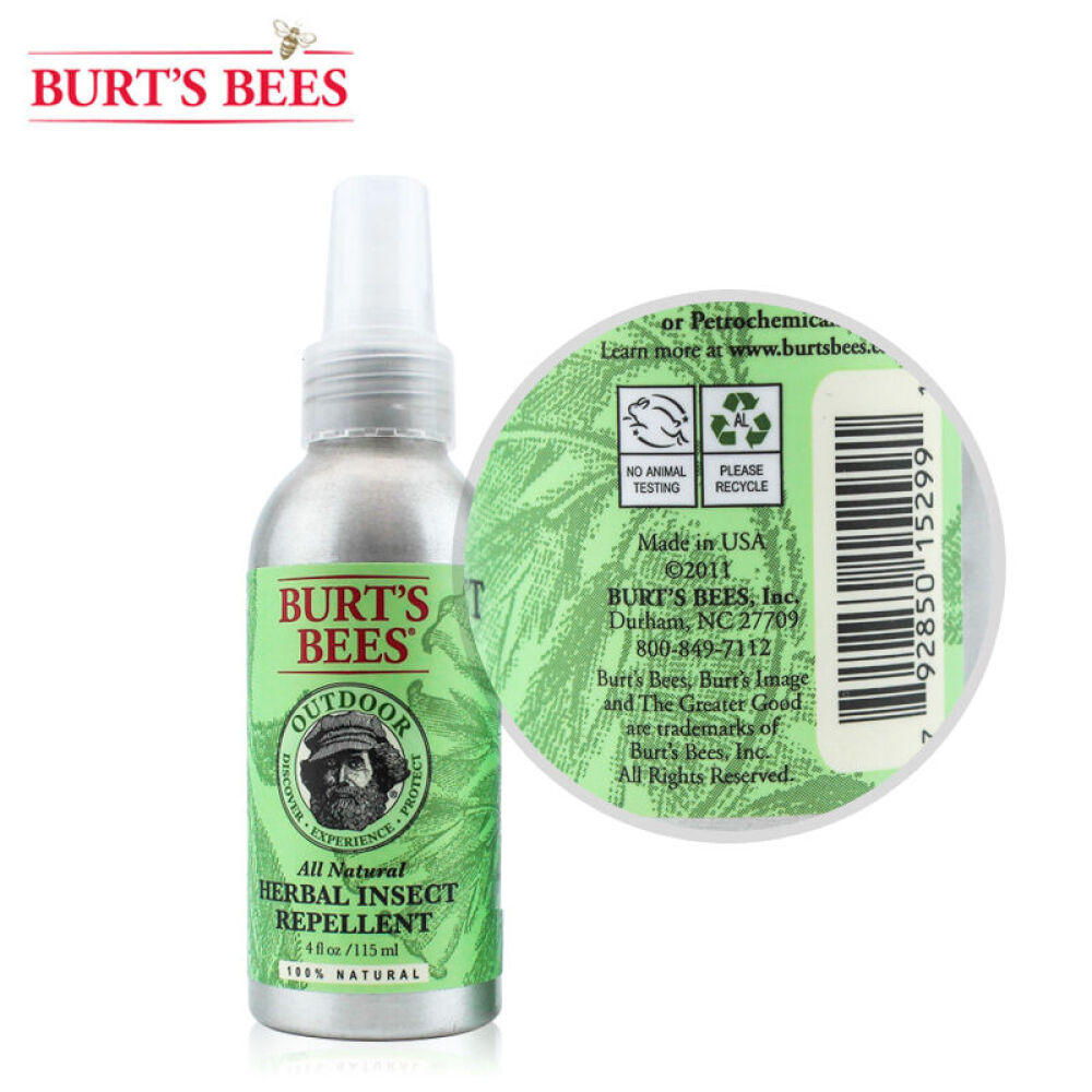 美国Burt'sBees小蜜蜂紫草膏+防蚊/驱蚊液组合套装驱蚊液115ML