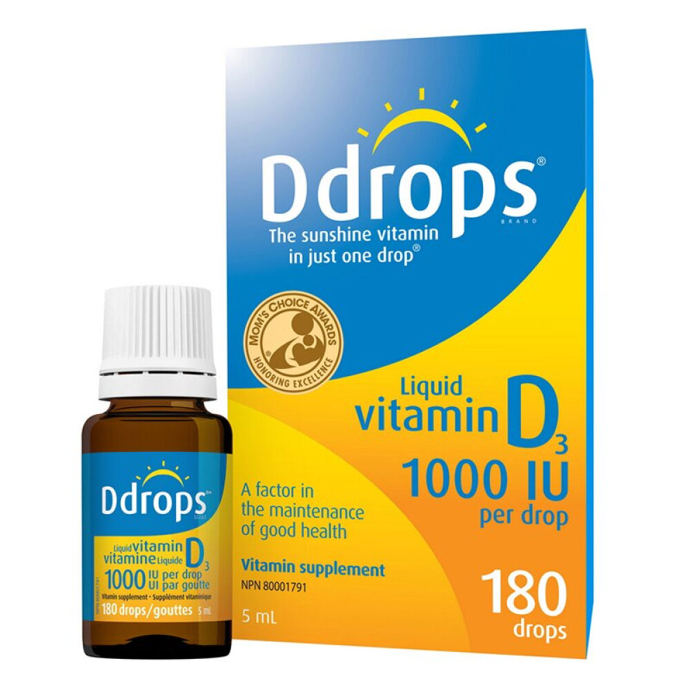 【2件减20】Ddrops婴幼儿童维生素D3补钙滴剂加拿大版Ddrops孕妇营养180滴5ml
