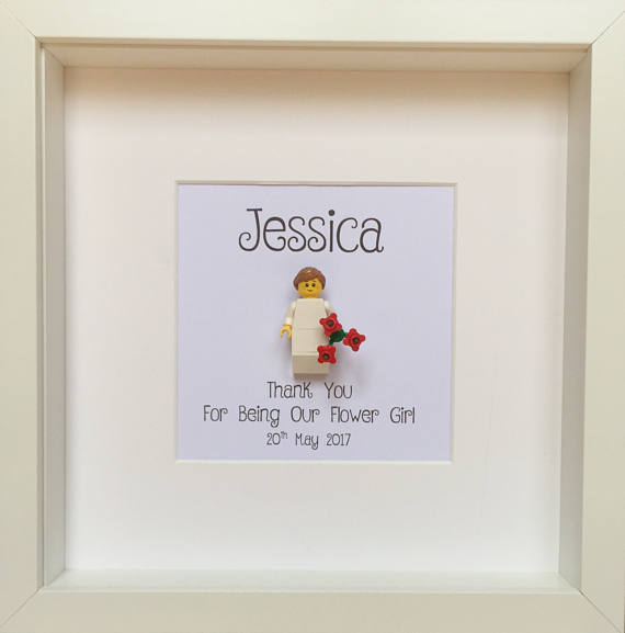 legoflowergirlgiftminifigureframe,personalisedgiftforflowergirl