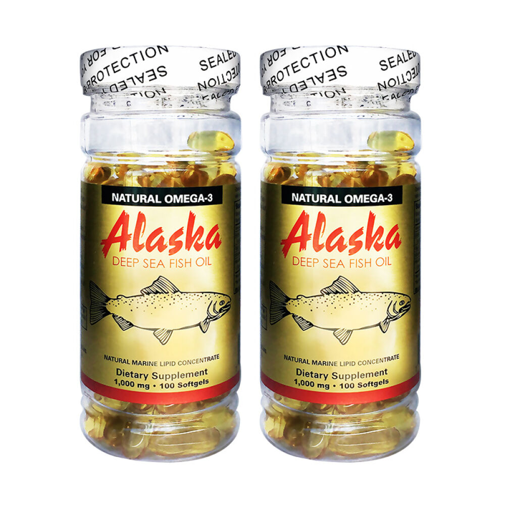【全球购】美国直邮NCB阿拉斯加深海鱼油软胶囊1000mg*100粒2瓶装