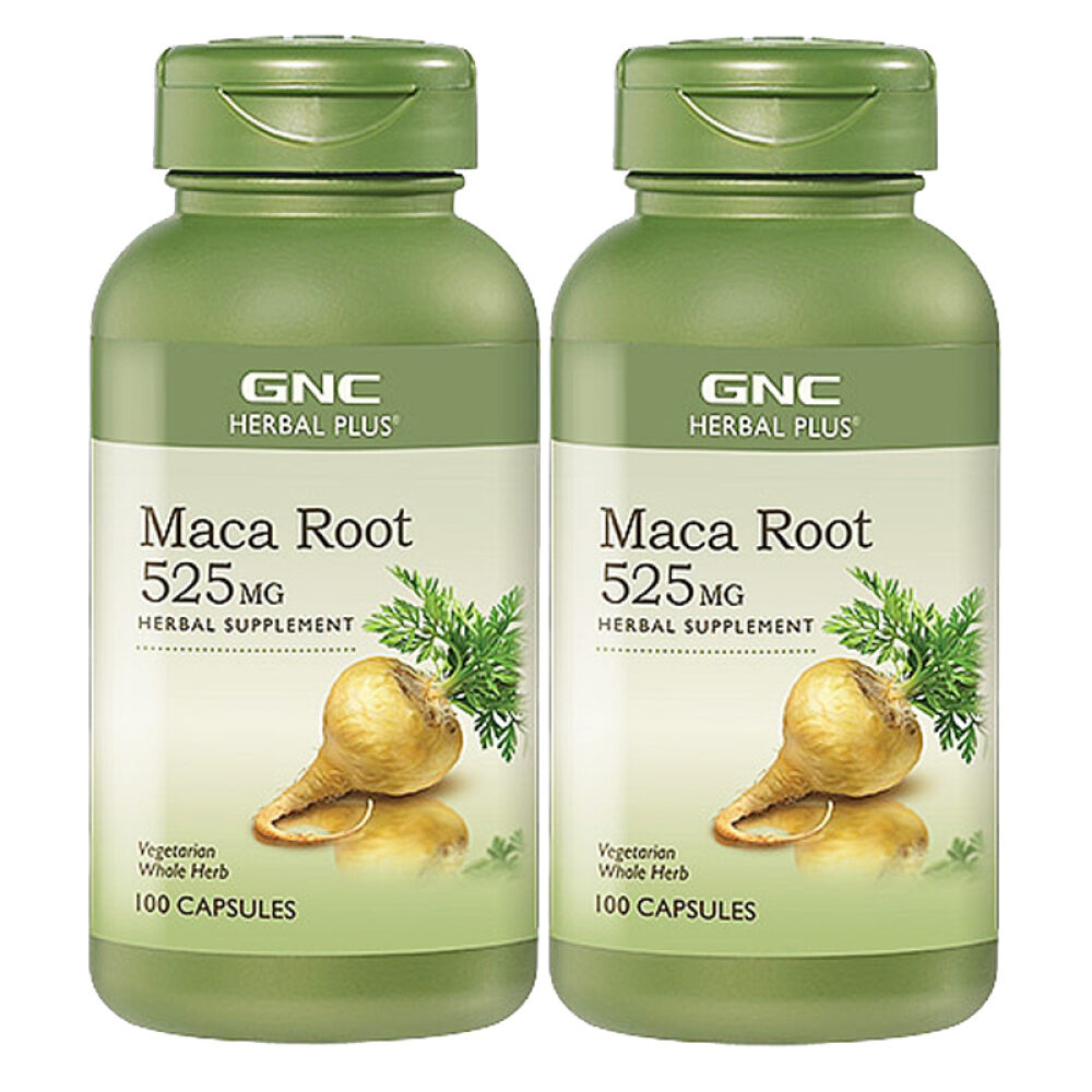 健安喜GNC秘鲁玛卡根精片胶囊玛咖男女性保健补肾抗衰持久延时增强性欲生精提神抗疲劳Maca525mg100粒2瓶