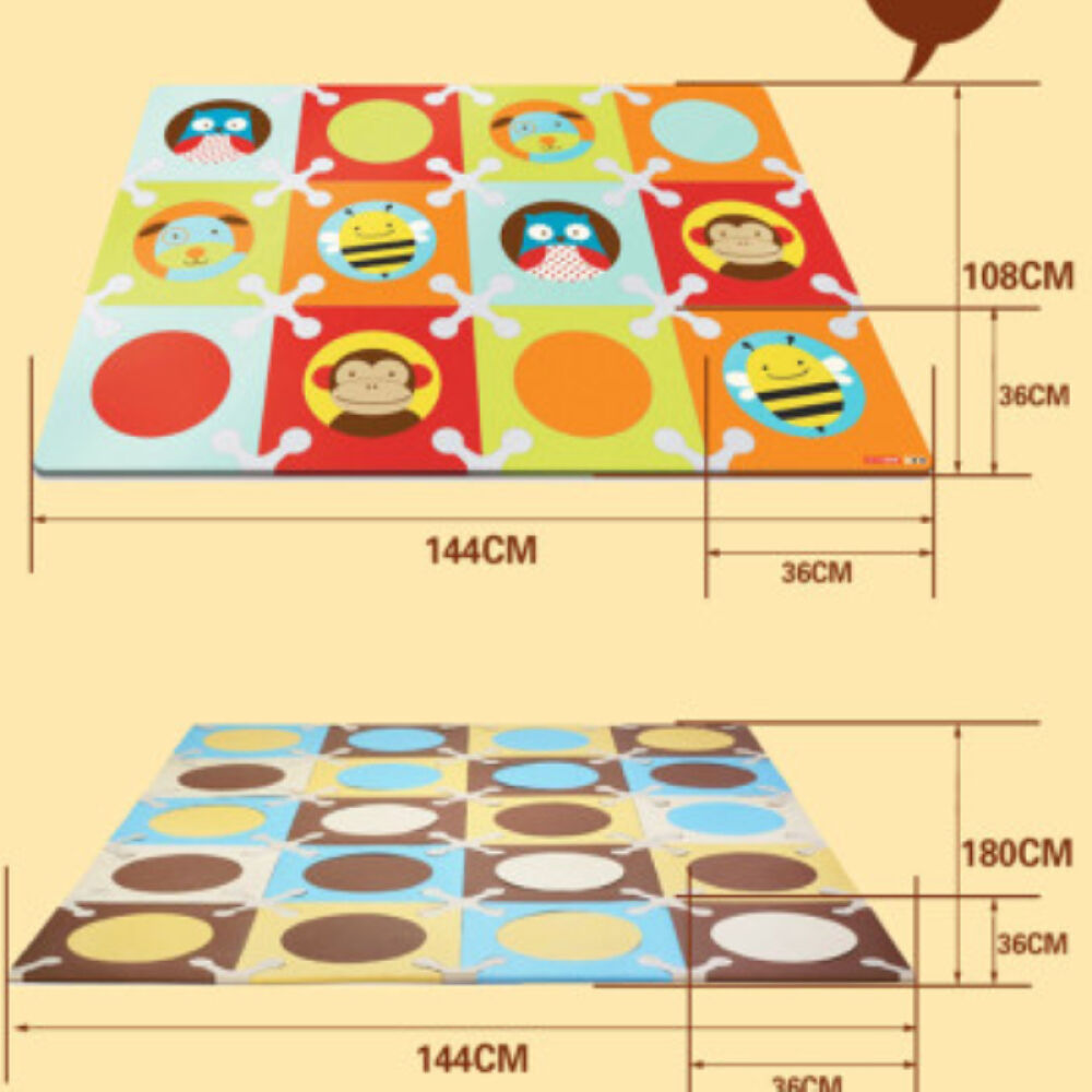 美国SkipHop婴儿环保爬行垫\游戏垫不含BPA多种图案可选动物款12片