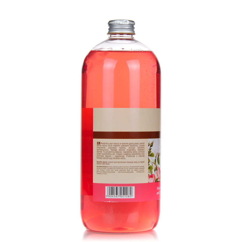 波兰原装进口GreenPharmacy快乐泡泡浴泡澡沐浴露1000ml粉红玫瑰绿茶草本快乐泡泡浴