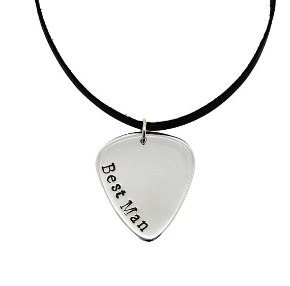 BestManPersonalizedGuitarPickPendantNecklace,BestMan,guitar,pick,picknecklace,personalizedjewellery,weddingpartygifts