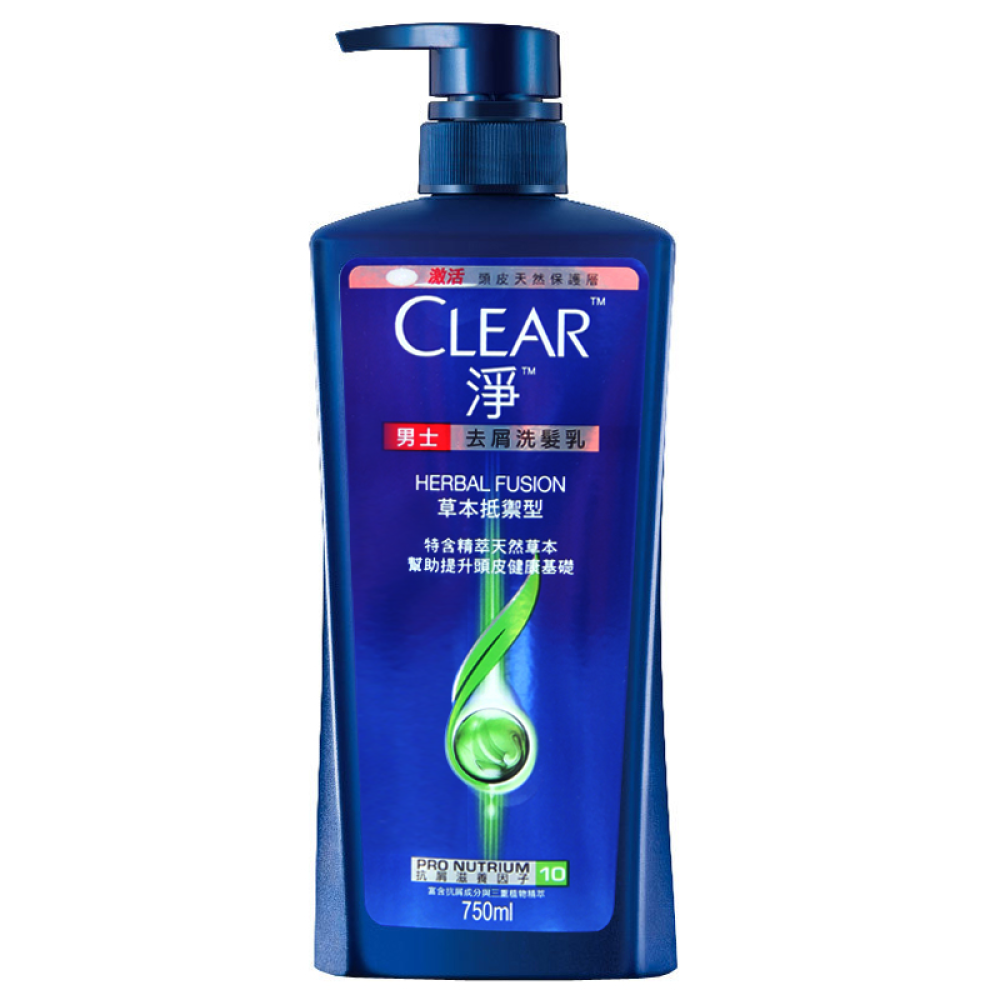 清扬去屑控油洗发水750ml男士+女士草本抵御