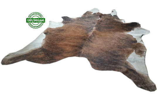 CowhideRugXXLBRINDLE7.4X7.4FTTapisPeaudeVacheKuhfellTeppich