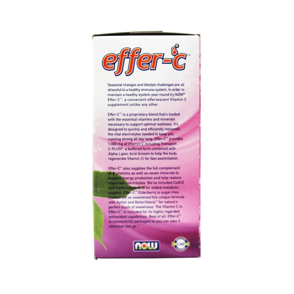 【美国正品直邮】NOWFoods诺奥抗氧化提高免疫力柠檬味Effer-C泡腾饮料30包未定义30.00Packet(s)